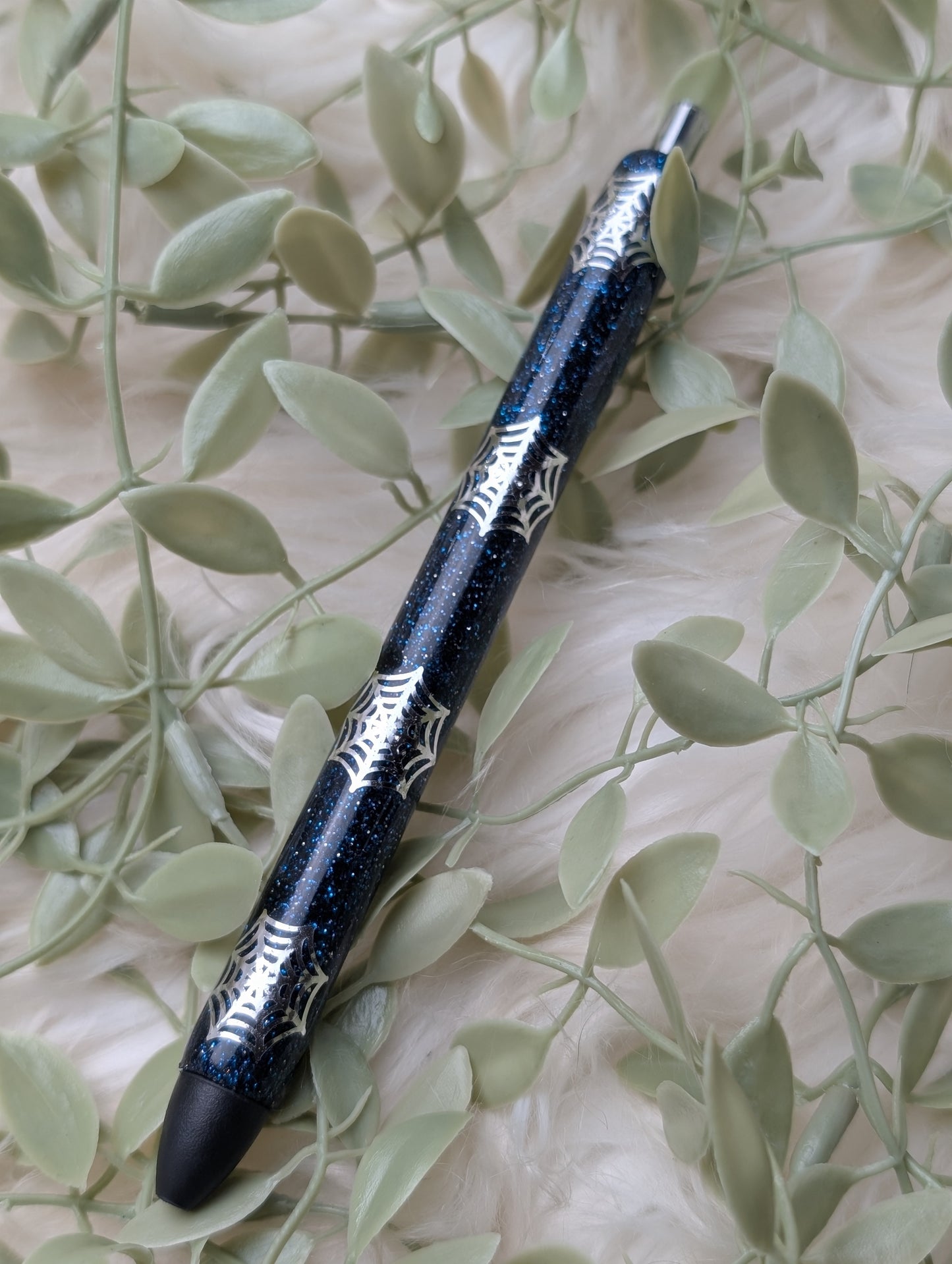 Spiderweb Glitter Pen - Papermate Black Ink
