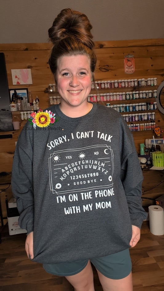 Cant Talk Right Now Crewneck - Dark Humor