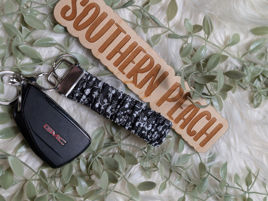 Black Florals Scrunchie Keychain