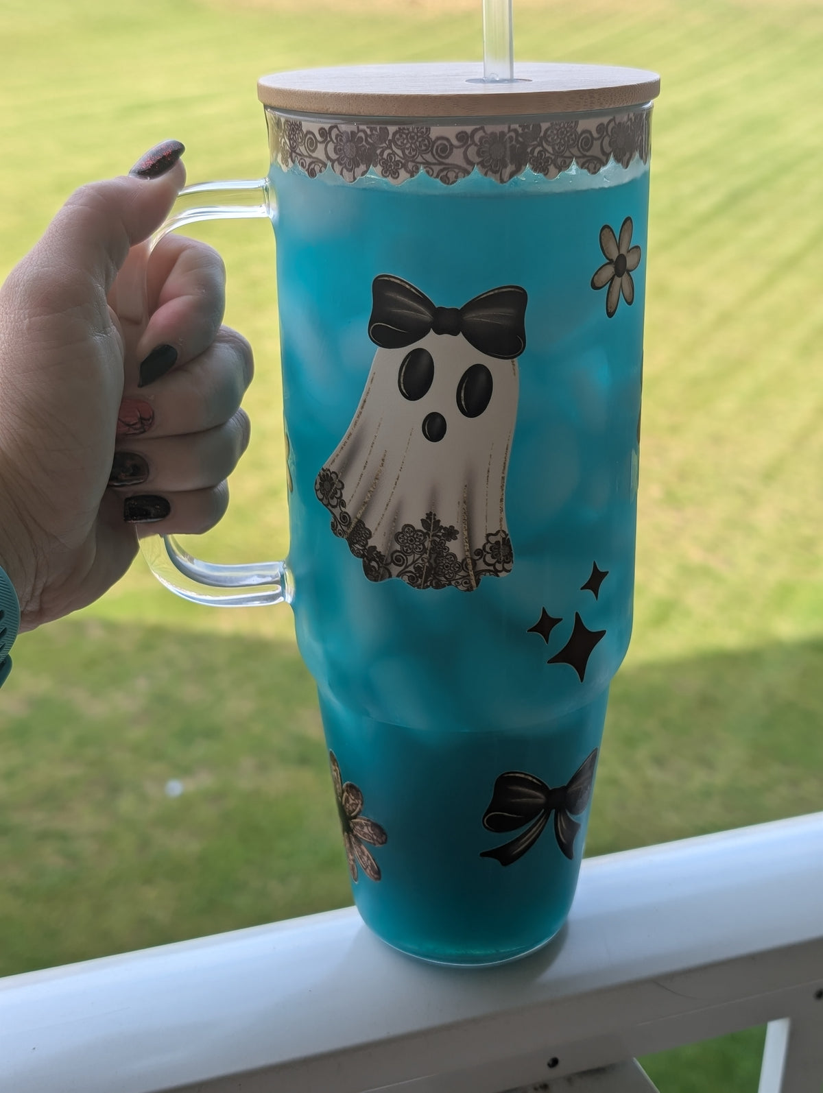 Fall Ghosty 40oz Glass Tumbler