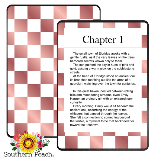 Rose Gold Checkered Kindle Skin