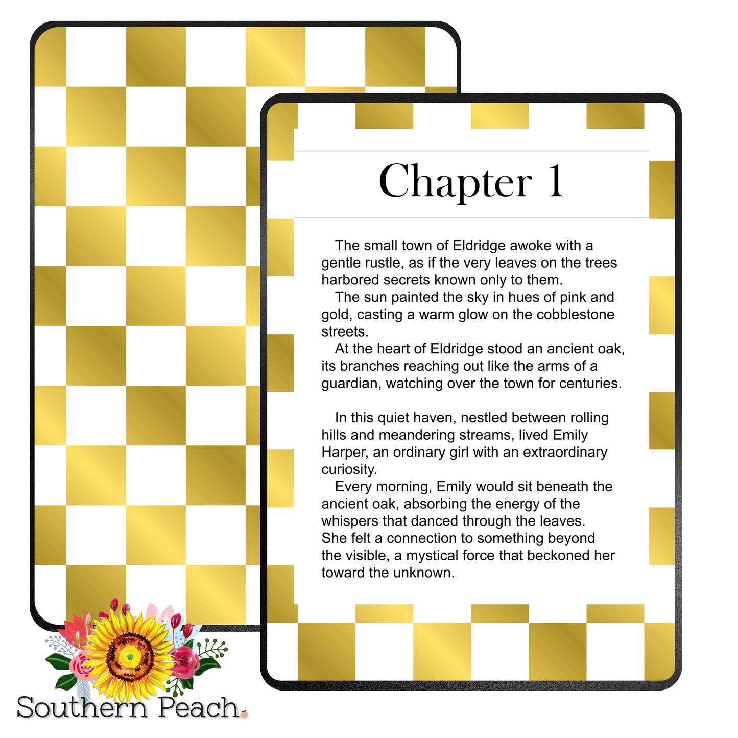 Gold Checkered Kindle Skin