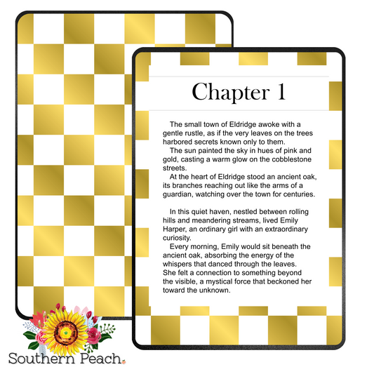 Gold Checkered Kindle Skin