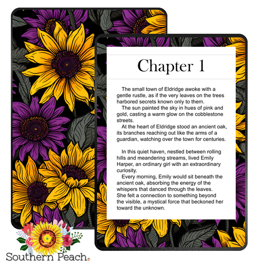 Purple Sunflowers Kindle Skin