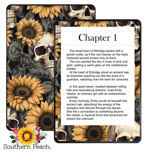 Sunflower Skull Kindle Skin