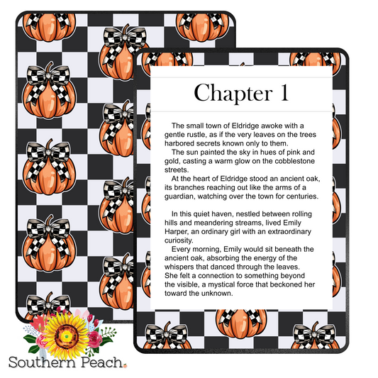 Checkered Pumpkin Kindle Skin