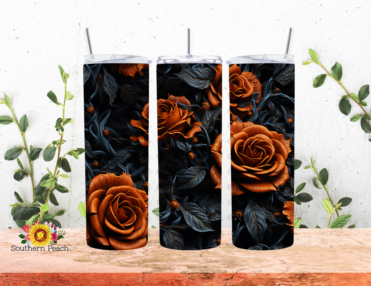 Black and Orange Roses