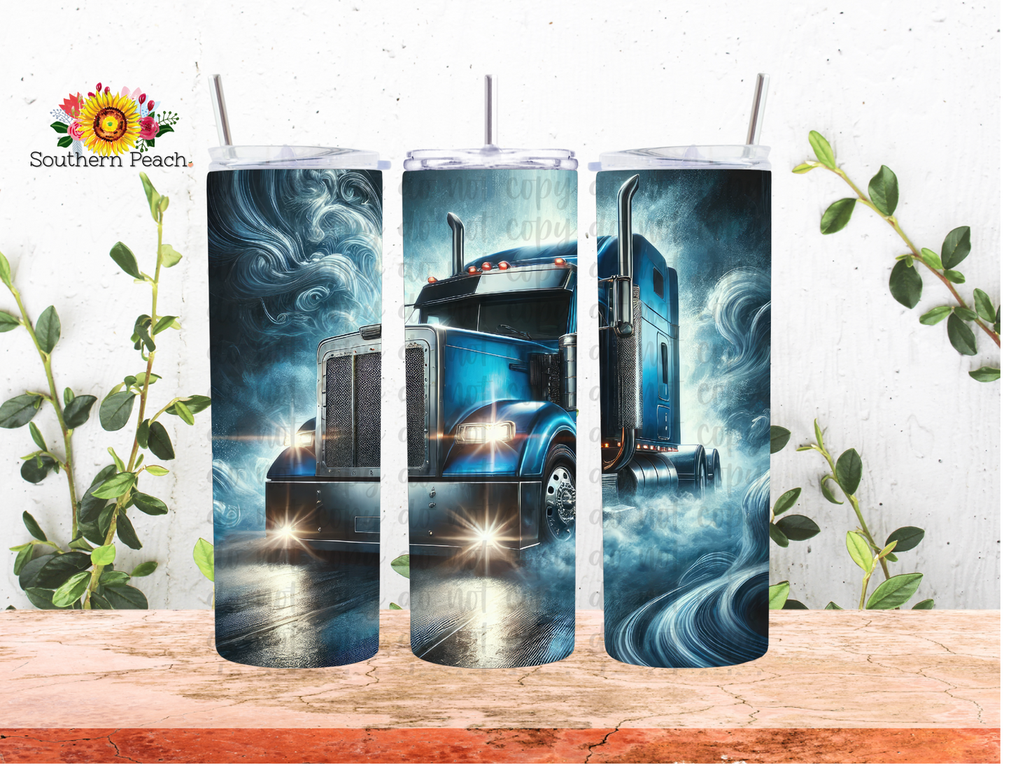 Blue Trucker Tumbler