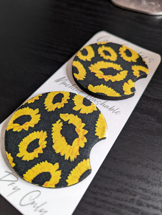 Sunflowers Car Coasters - 2.75in