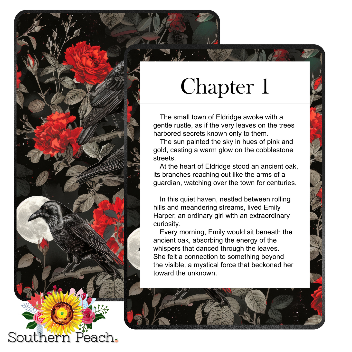 Red Crow Roses Kindle Skin