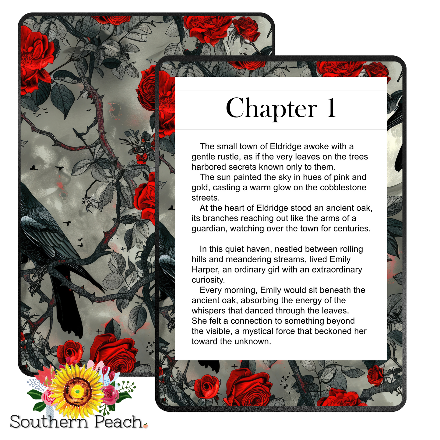 Red Crow Roses Kindle Skin