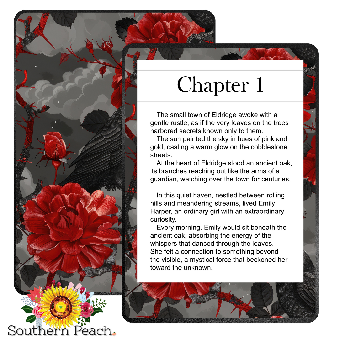 Red Crow Roses Kindle Skin