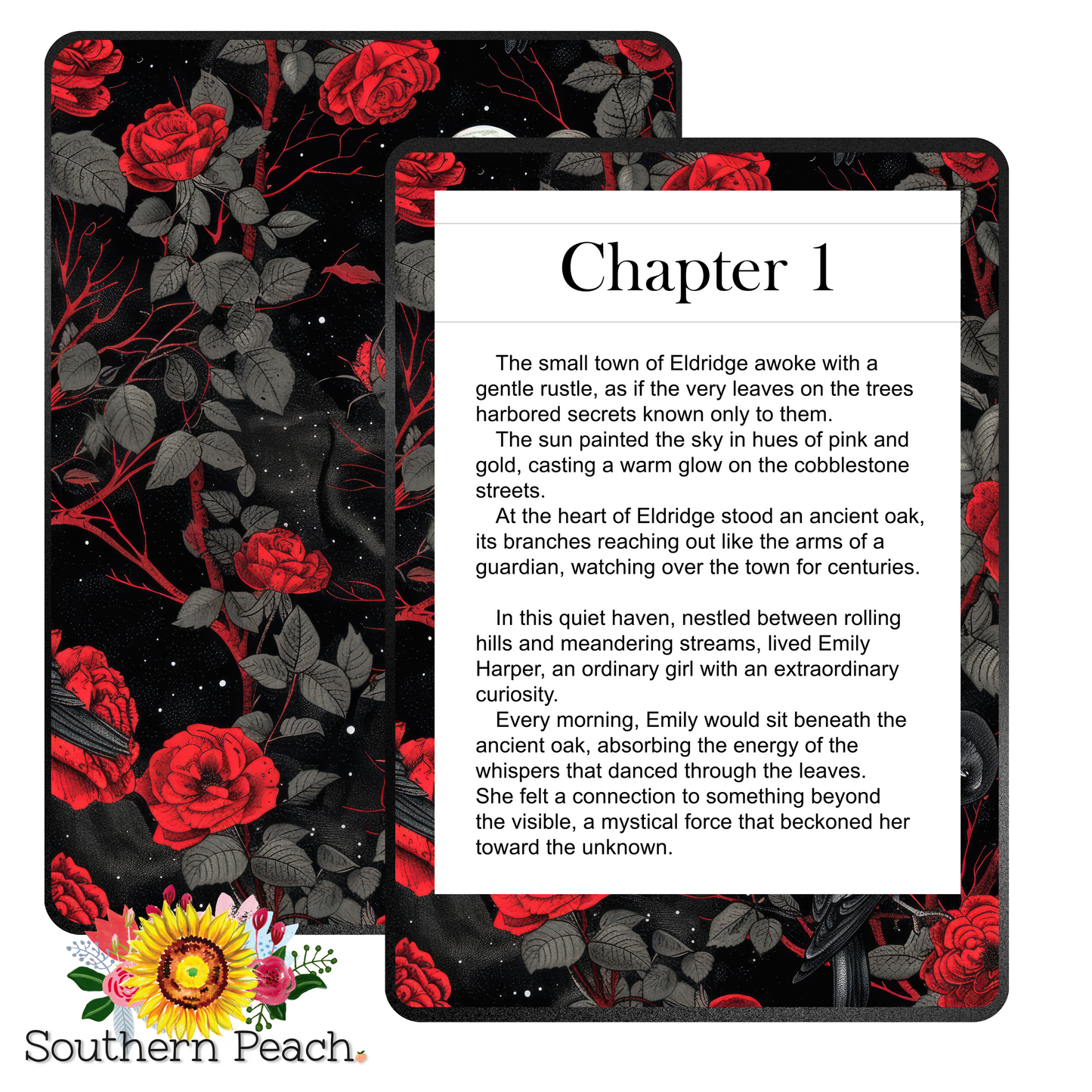 Red Crow Roses Kindle Skin