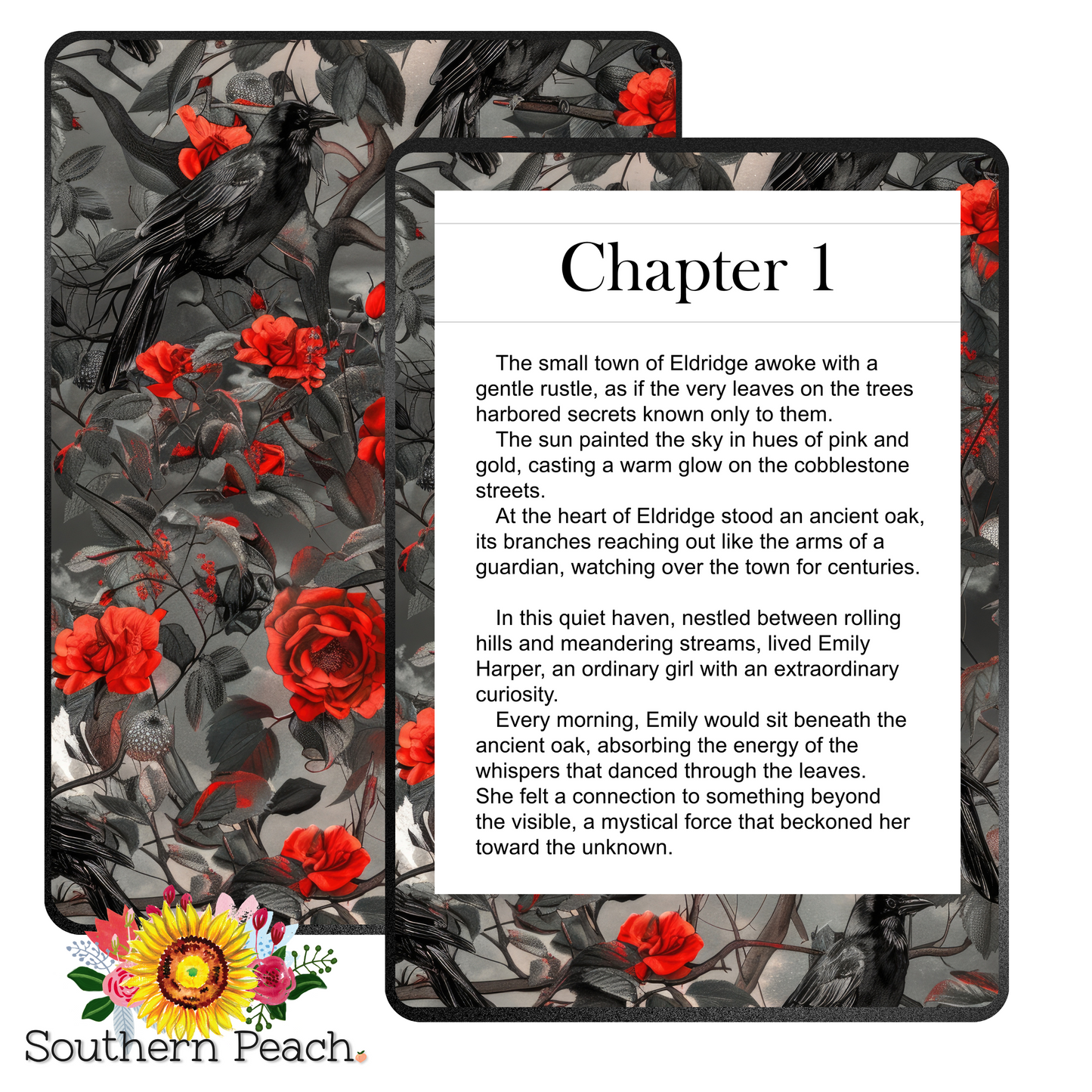 Red Crow Roses Kindle Skin