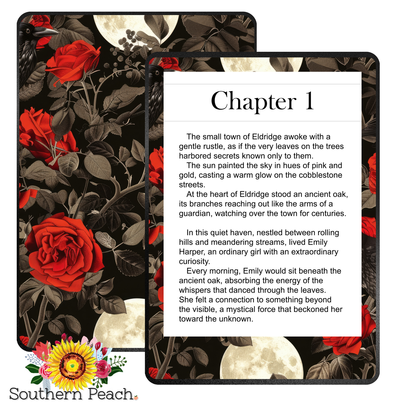 Red Crow Roses Kindle Skin