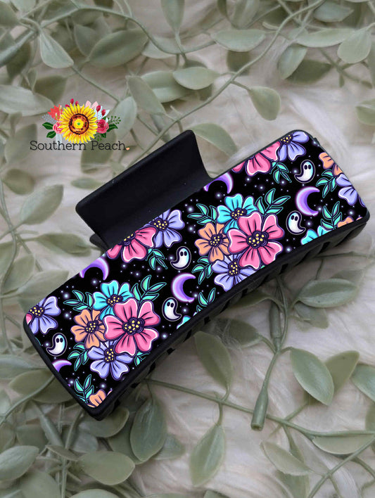 Spooky Floral Claw Clip