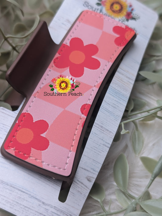 Retro Floral Claw Clip