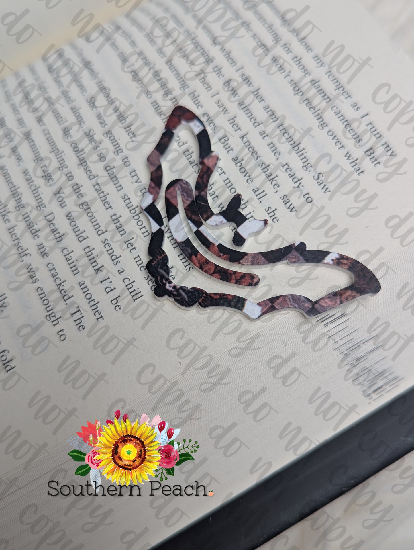 Bath Moth Sunflower Checkered Bookmark