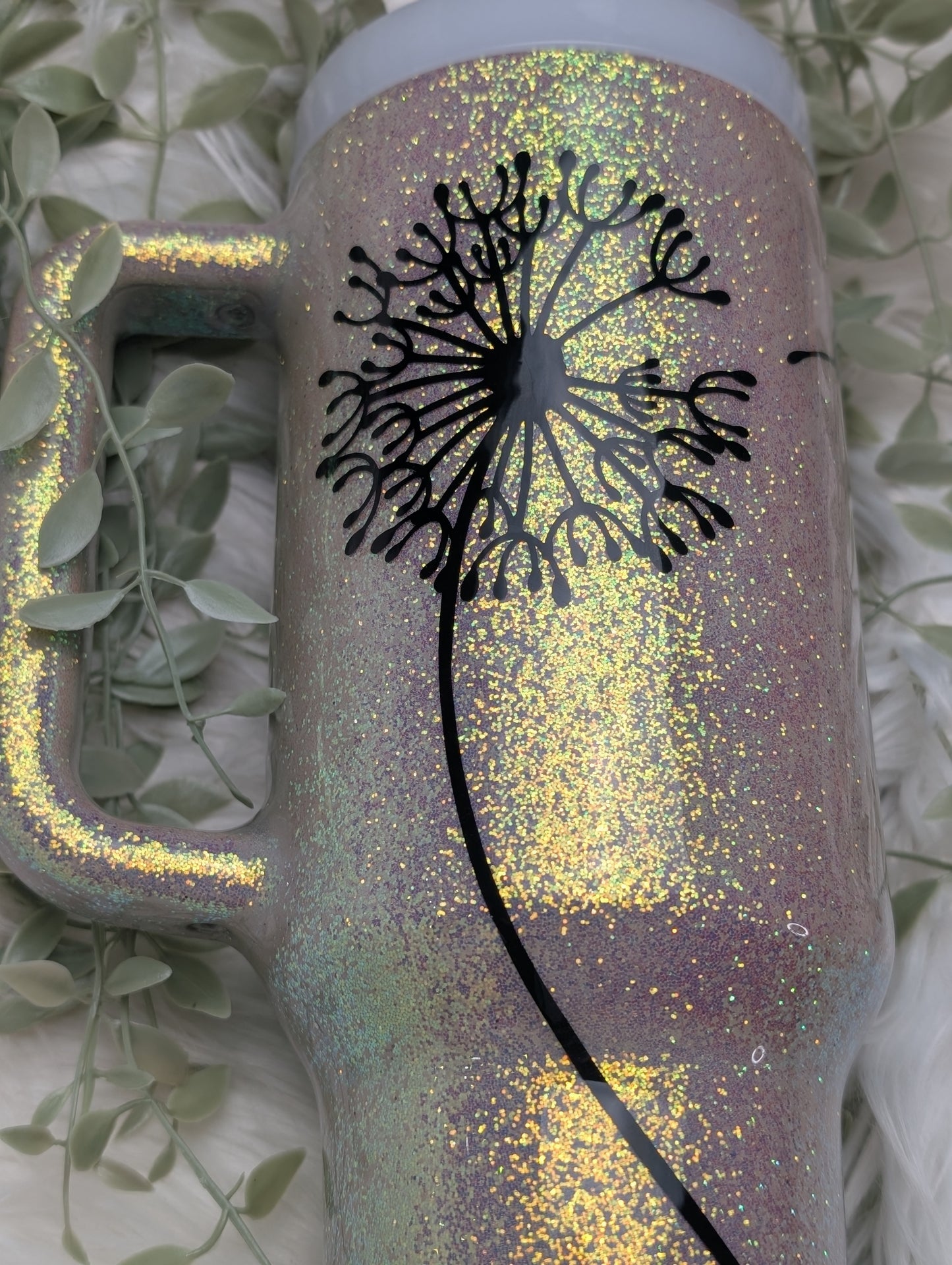 Authentic Stanley Dandelion Glitter Tumbler