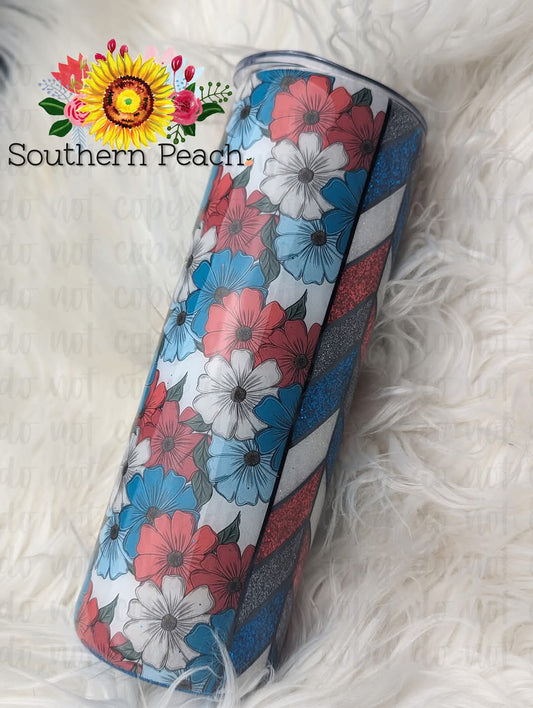 Patriotic Poppy Floral Tangram