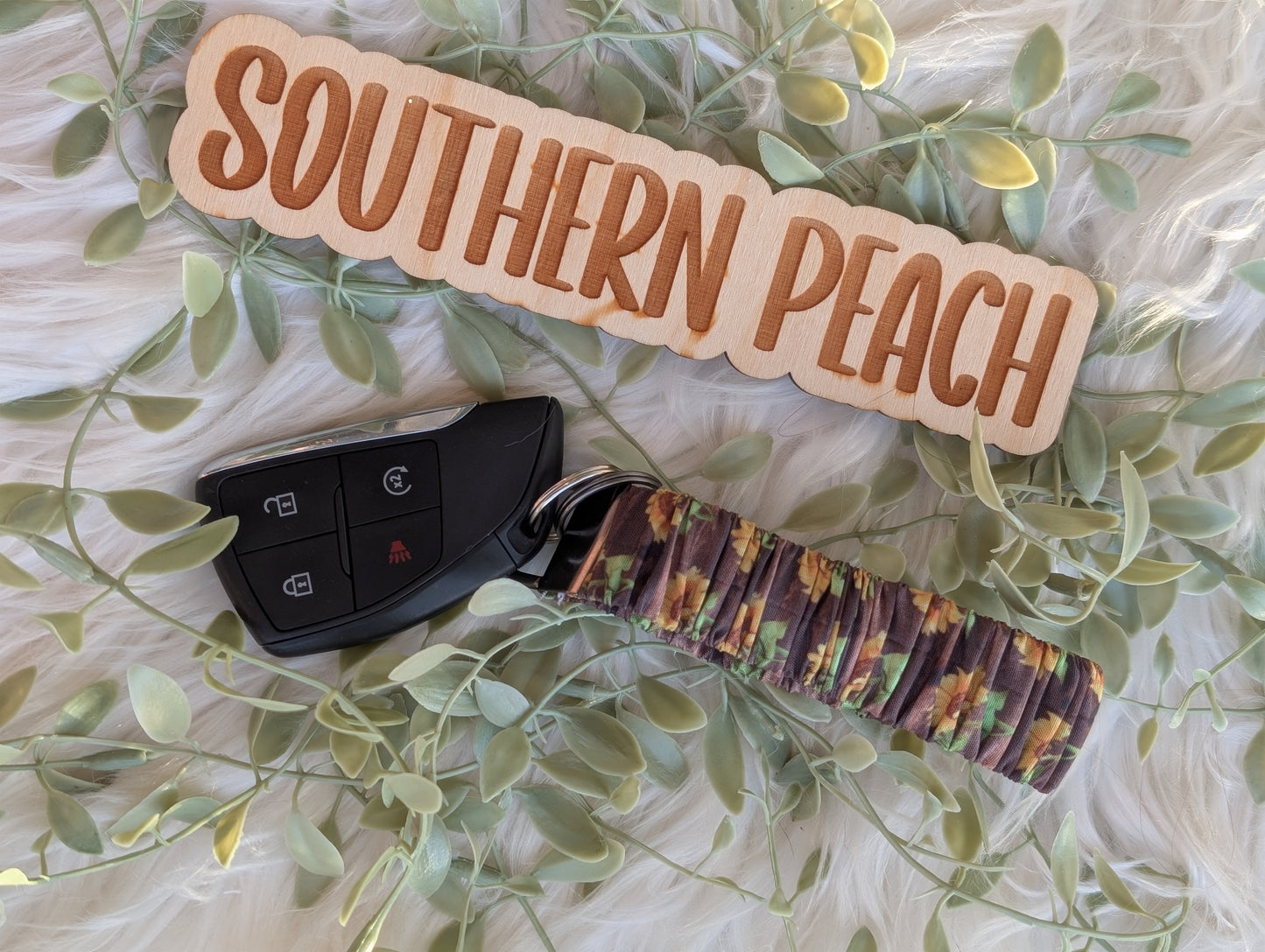 Western Sunflower Scrunchie Keychain