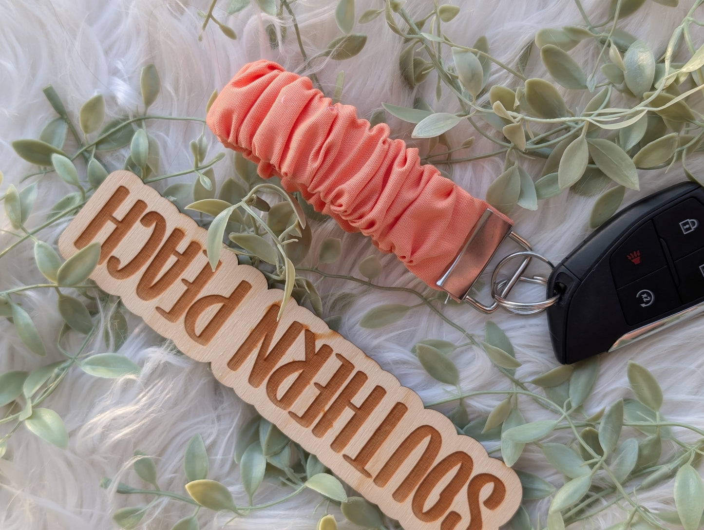 Peachy Scrunchie Keychain