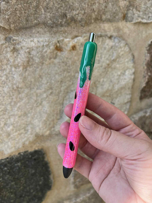 Watermelon Glitter Pen - Papermate Black Ink
