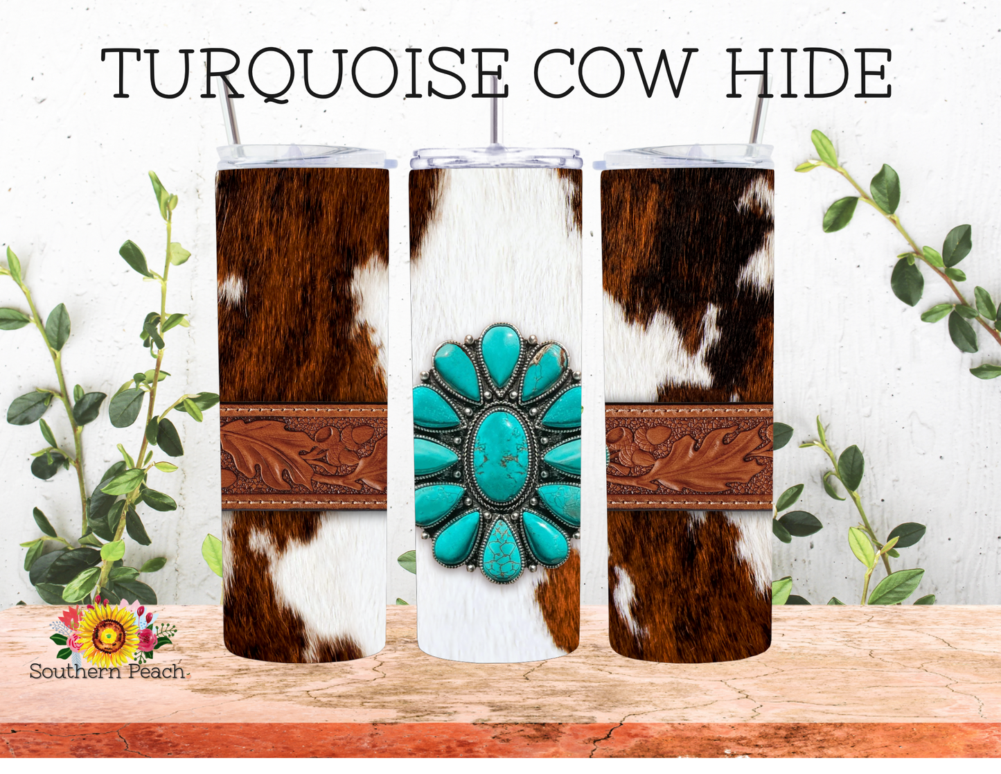 Turquoise Cow Hide