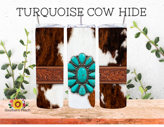 Turquoise Cow Hide